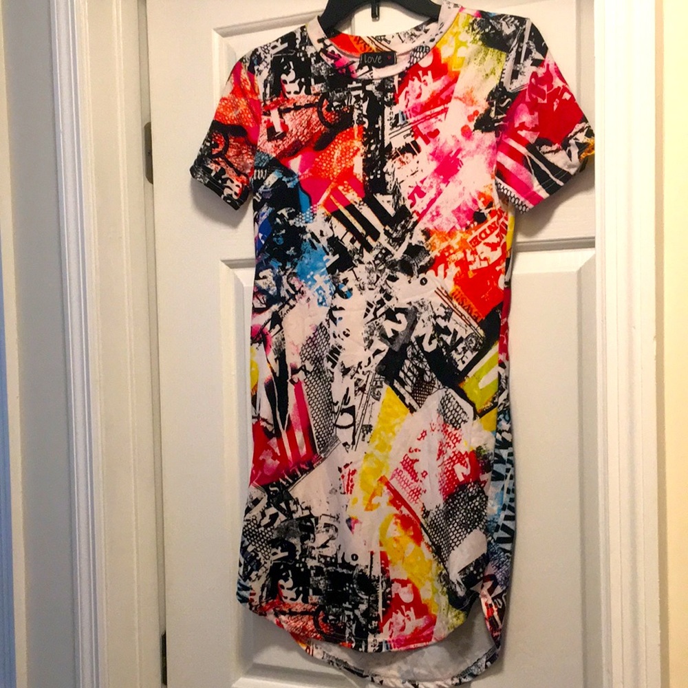 Colorful t-shirt dress